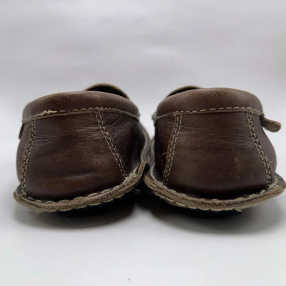 Cabelas Mens Leather Tassel Driving Moccasins Loafers Brown 9.5 D Slip On